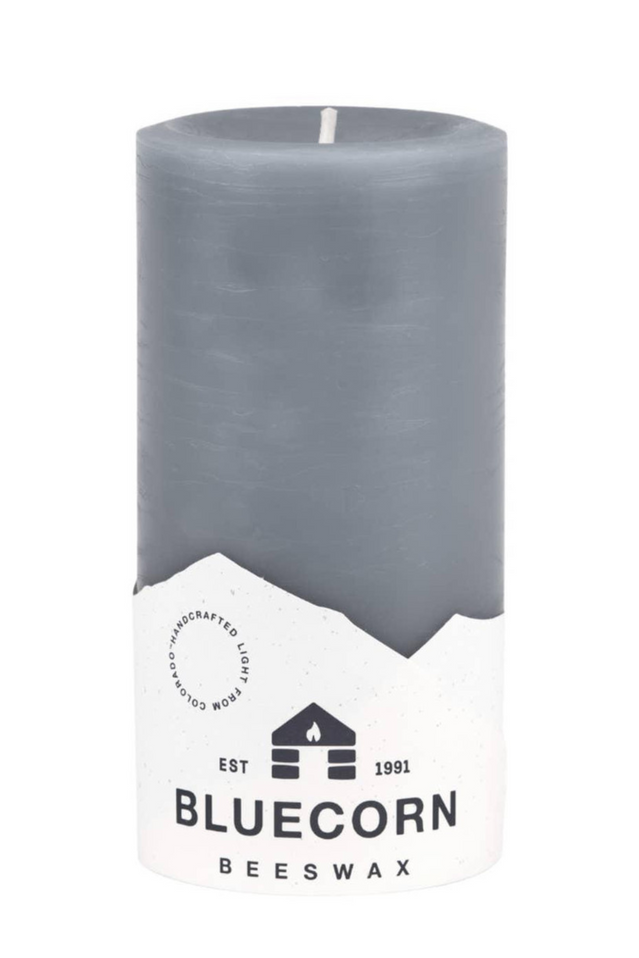 beeswax pillar 6" DOVE GRAY