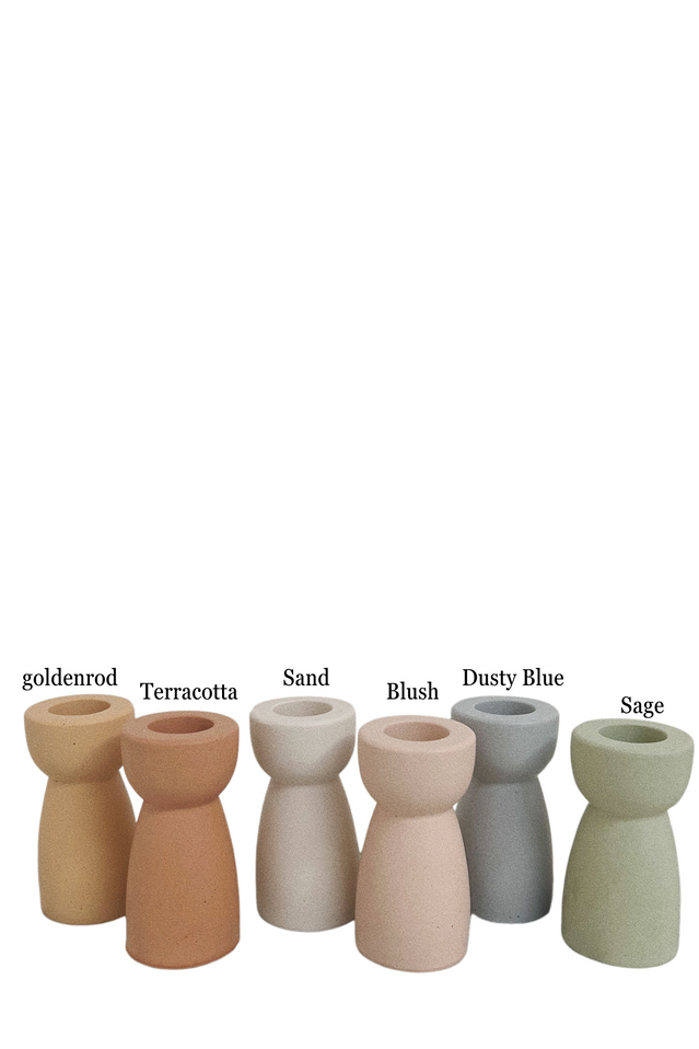 candle holder stacked BLUSH