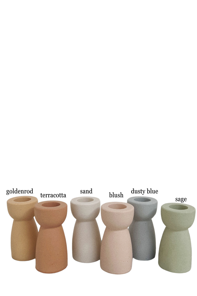 candle holder stacked TERRACOTTA