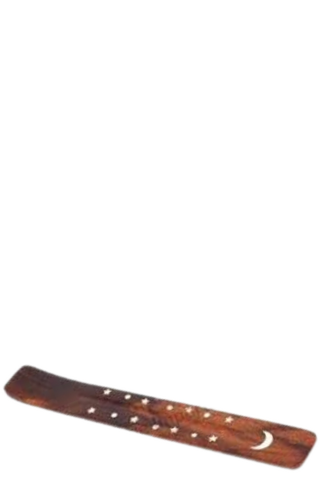 incense burner WOOD BOAT WHITE MOON