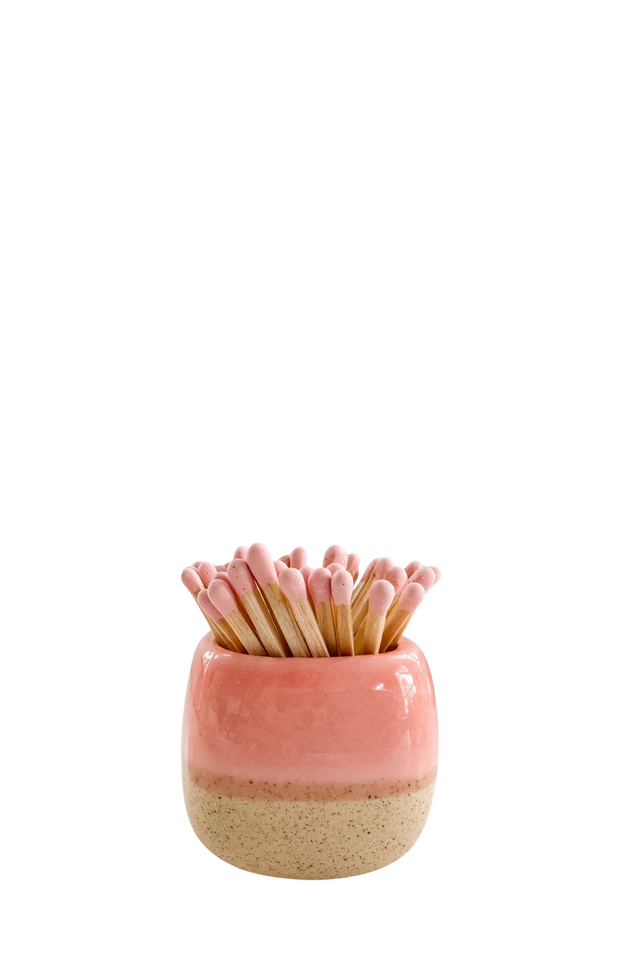 ceramic match holder PINK