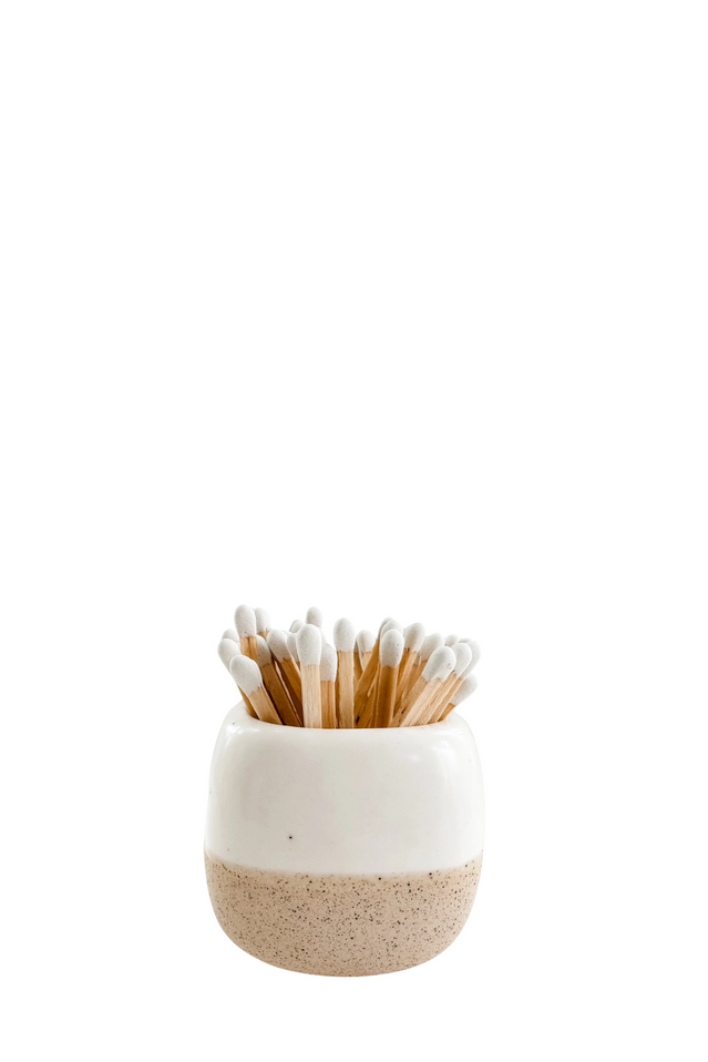 ceramic match holder WHITE