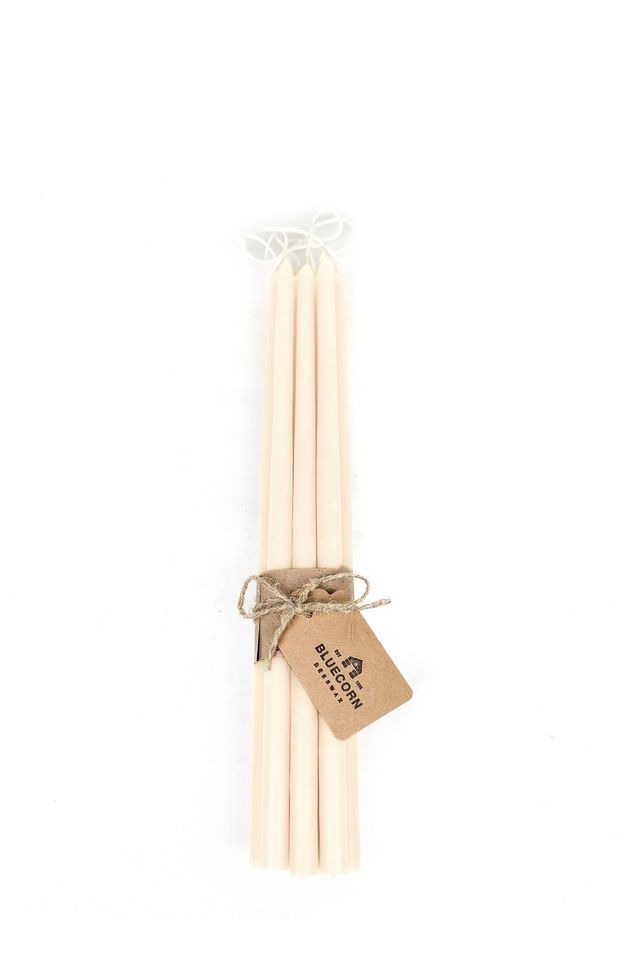 beeswax tapers thin 12" IVORY