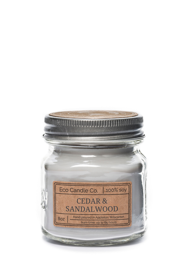 8oz mason CEDAR & SANDALWOOD