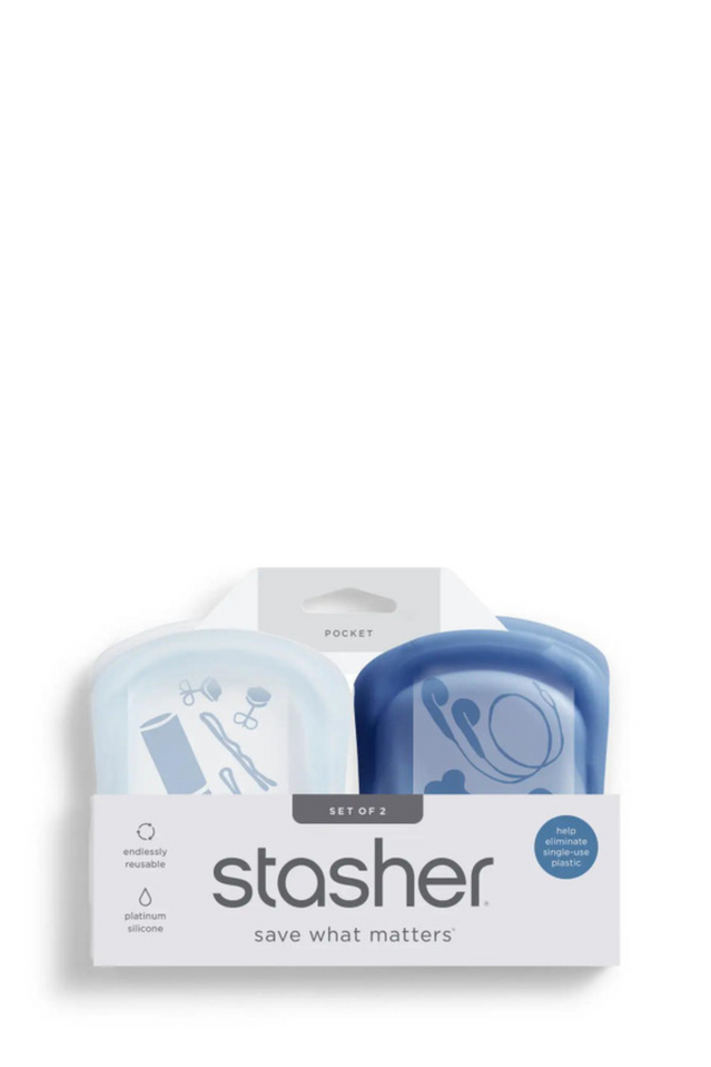 stasher pocket CLEAR + DEEP OCEAN