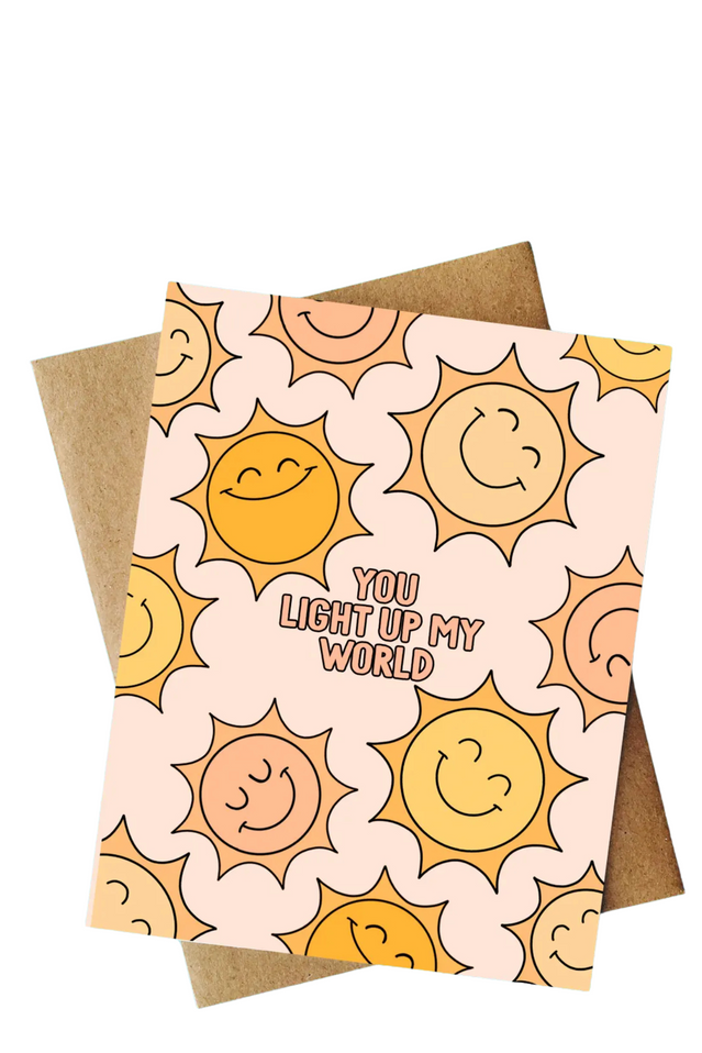 top hat card YOU LIGHT UP MY WORLD