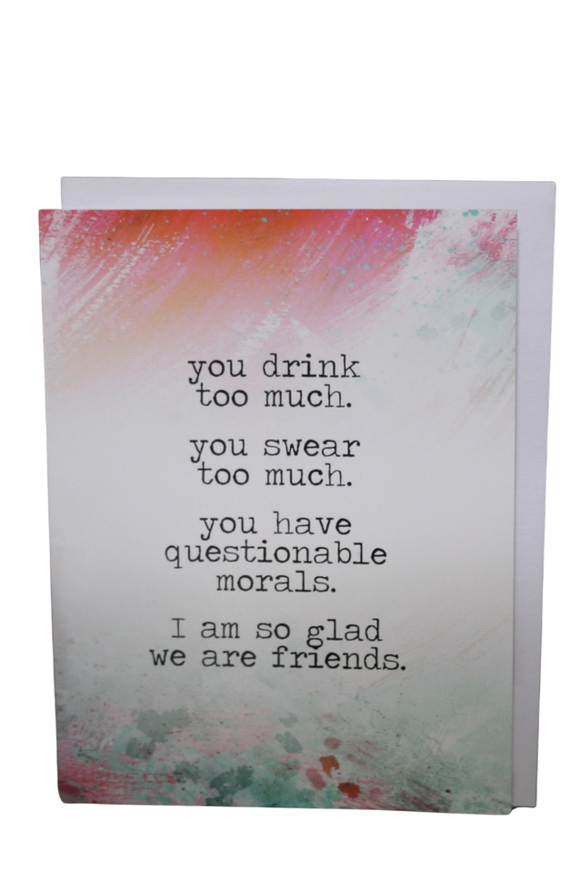 crooked halo card I'M GLAD WE ARE FRIENDS