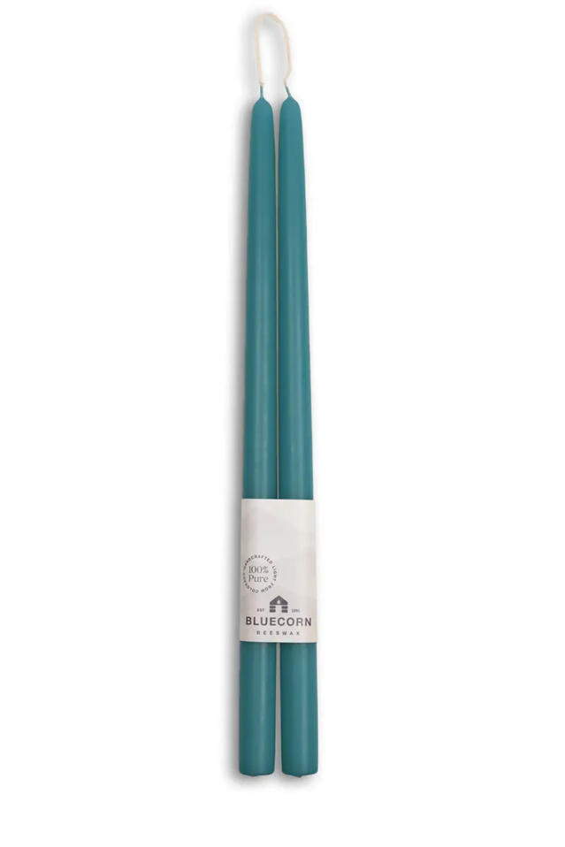 beeswax tapers 16” TEAL