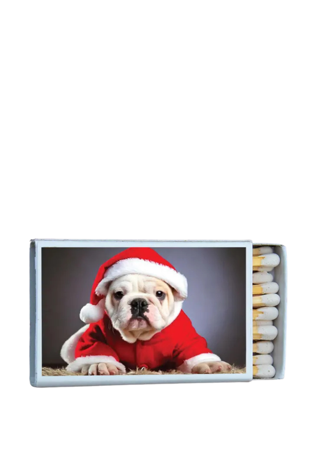 mini matches SANTA PUPPY BULLDOG