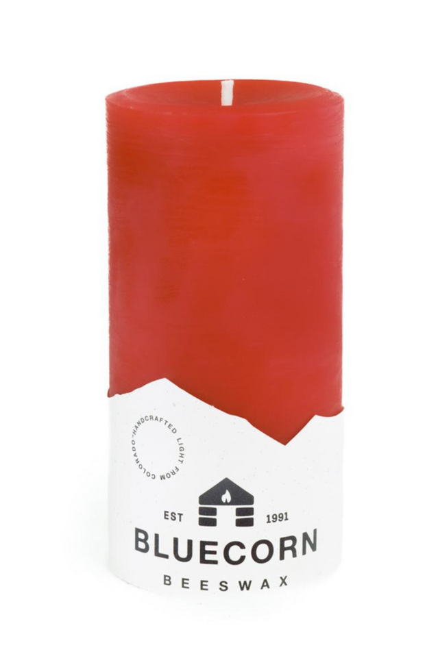 beeswax pillar 6" RED