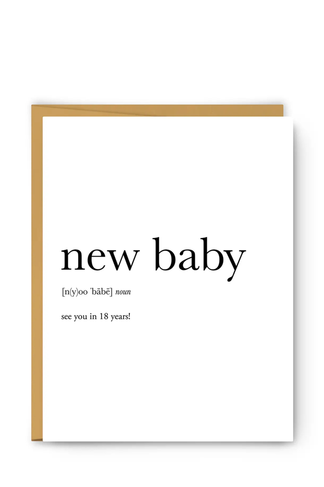 footnotes card NEW BABY