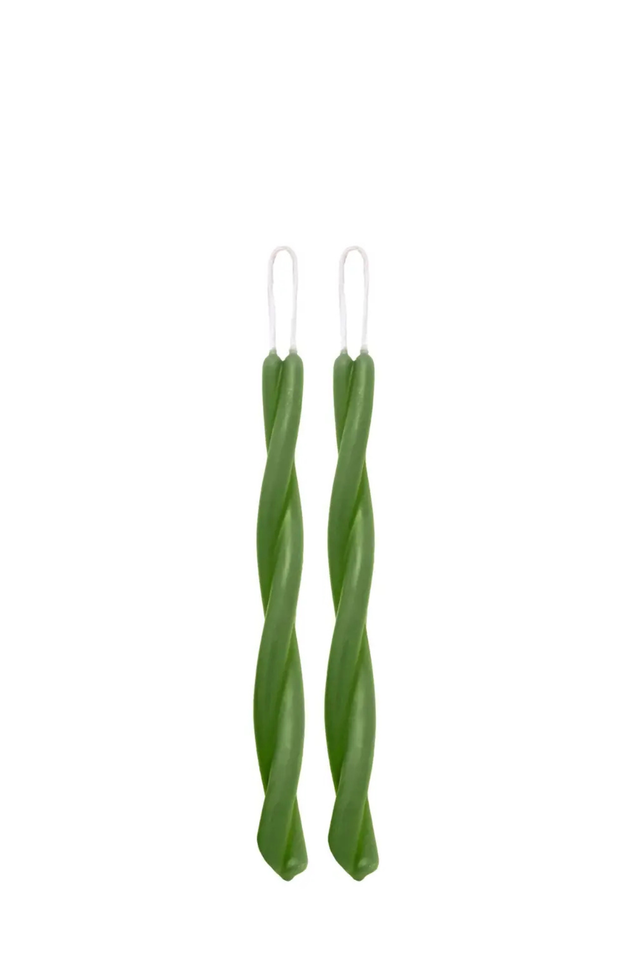 beeswax tapers twisted 10" MOSS BD