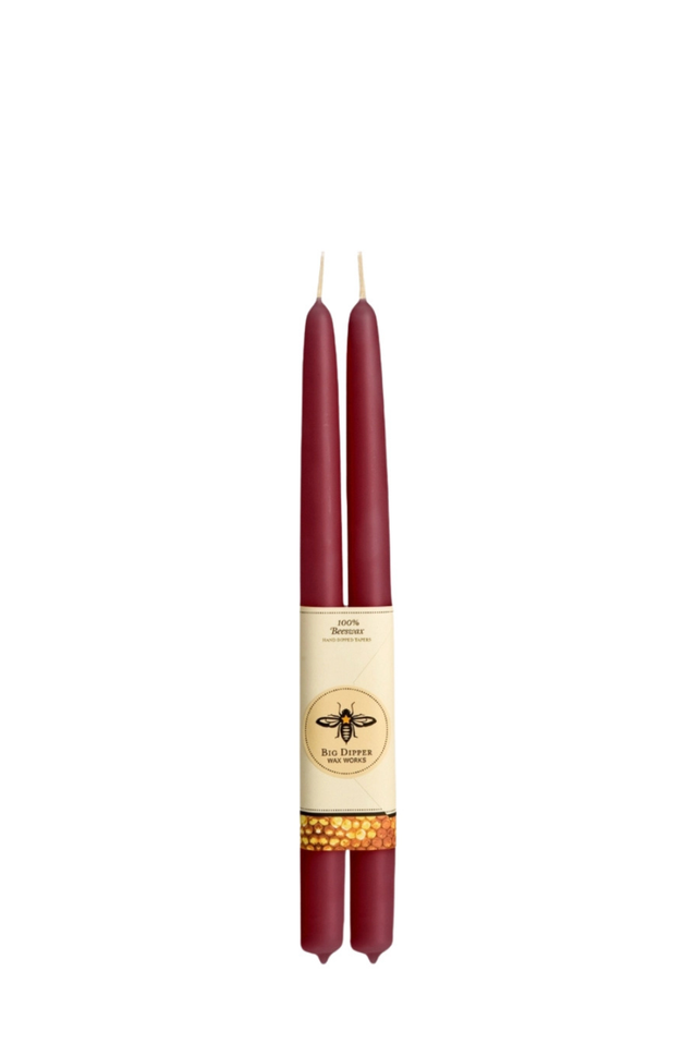 beeswax tapers 12" GARNET BD