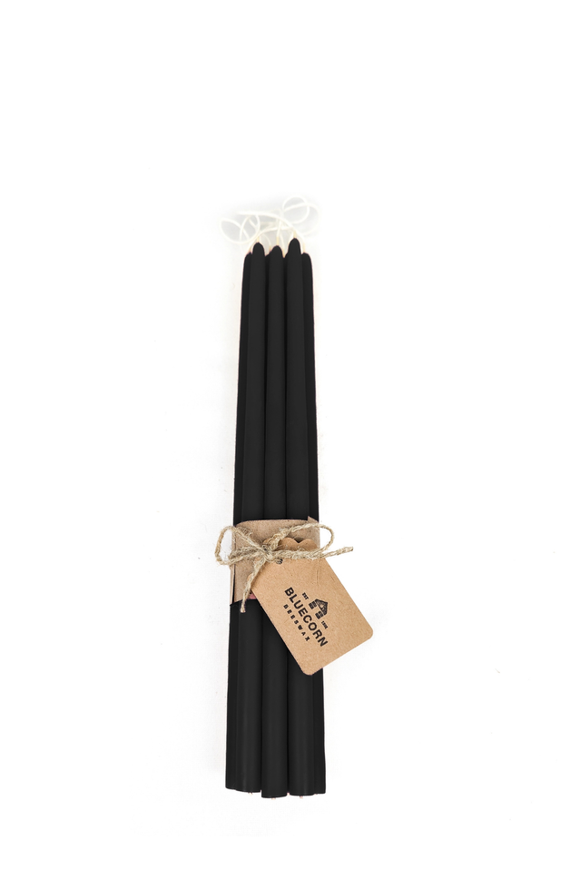 beeswax tapers thin 12" BLACK