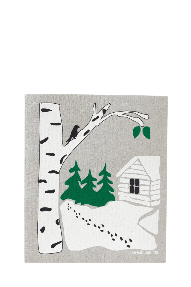 swedish dishcloth SNOWY CABIN