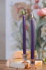 beeswax tapers 12" EGGPLANT BD