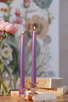 beeswax tapers 12" LILAC BD
