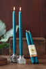 beeswax tapers 12" TEAL BD