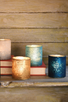 candle holder LIGHT BLUE GLASS