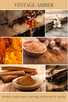 VINTAGE AMBER scent description: Amber wood resin, nutmeg, cinnamon & vanilla.