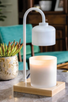 candle warmer ARCHED WHITE & WOOD