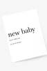 footnotes card NEW BABY