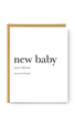 footnotes card NEW BABY