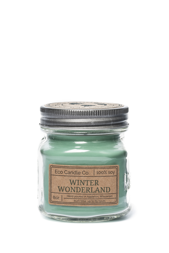 8oz mason WINTER WONDERLAND soy candle | Eco Candle Co.