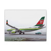 Past Wings and Future Skies Canvas Print — Manx Airbus A220 Plane Wall Art