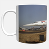 British Airways Concorde G-BOAC taxiing at Heathrow on a Cardiff-bound flight ceramic aviation mug