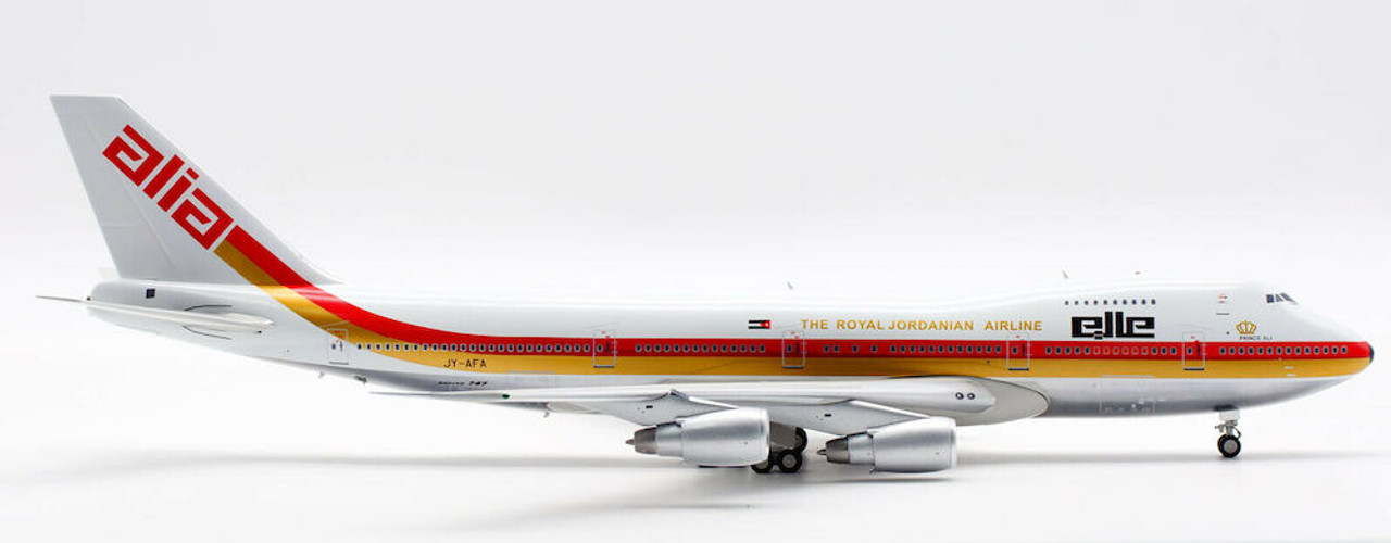 Inflight 200 Alia Royal Jordanian Airline Boeing 747-200 JY-AFA with stand  Scale 1/200 IF742RJ1218P