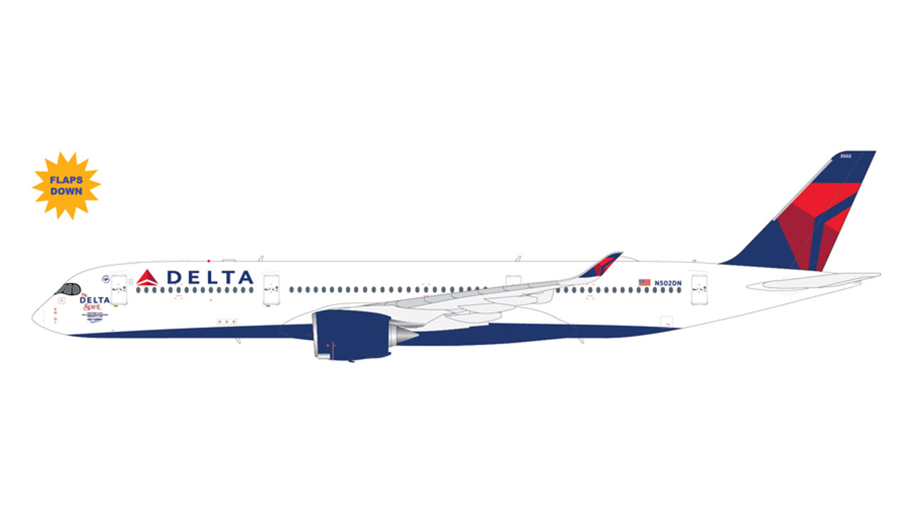 Gemini 200 Delta The Delta Spirit Airbus A350-900 Flaps Down N502DN Scale  1/200 G2DAL997F