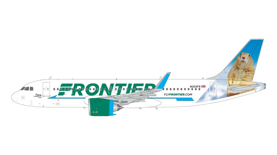 フロンティア A320neo プレーリードッグ柄 Gemini 200 Gemini 200 Frontier Airlines Poppy the Prairie Dog Airbus A320neo