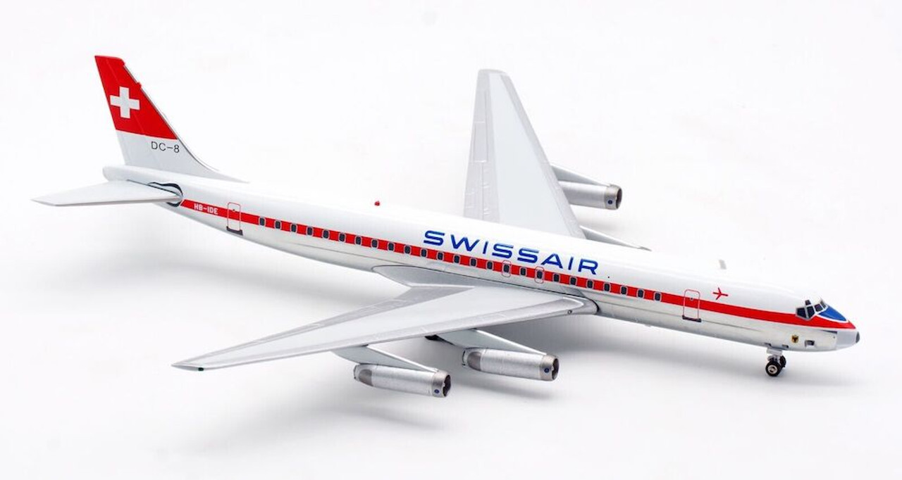 WB Models Swissair Douglas DC-8 Series 62 HB-IDE with stand Scale