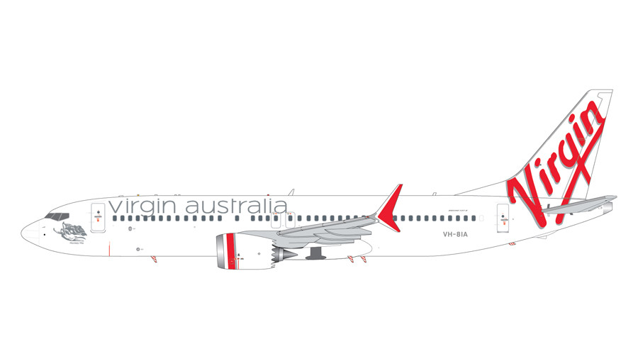航空機 Gemini200 Boeing737MAX8 Virgin Australia Gemini 200 Boeing 737 MAX 8 Virgin Australia Airlines VH-8IA Scale