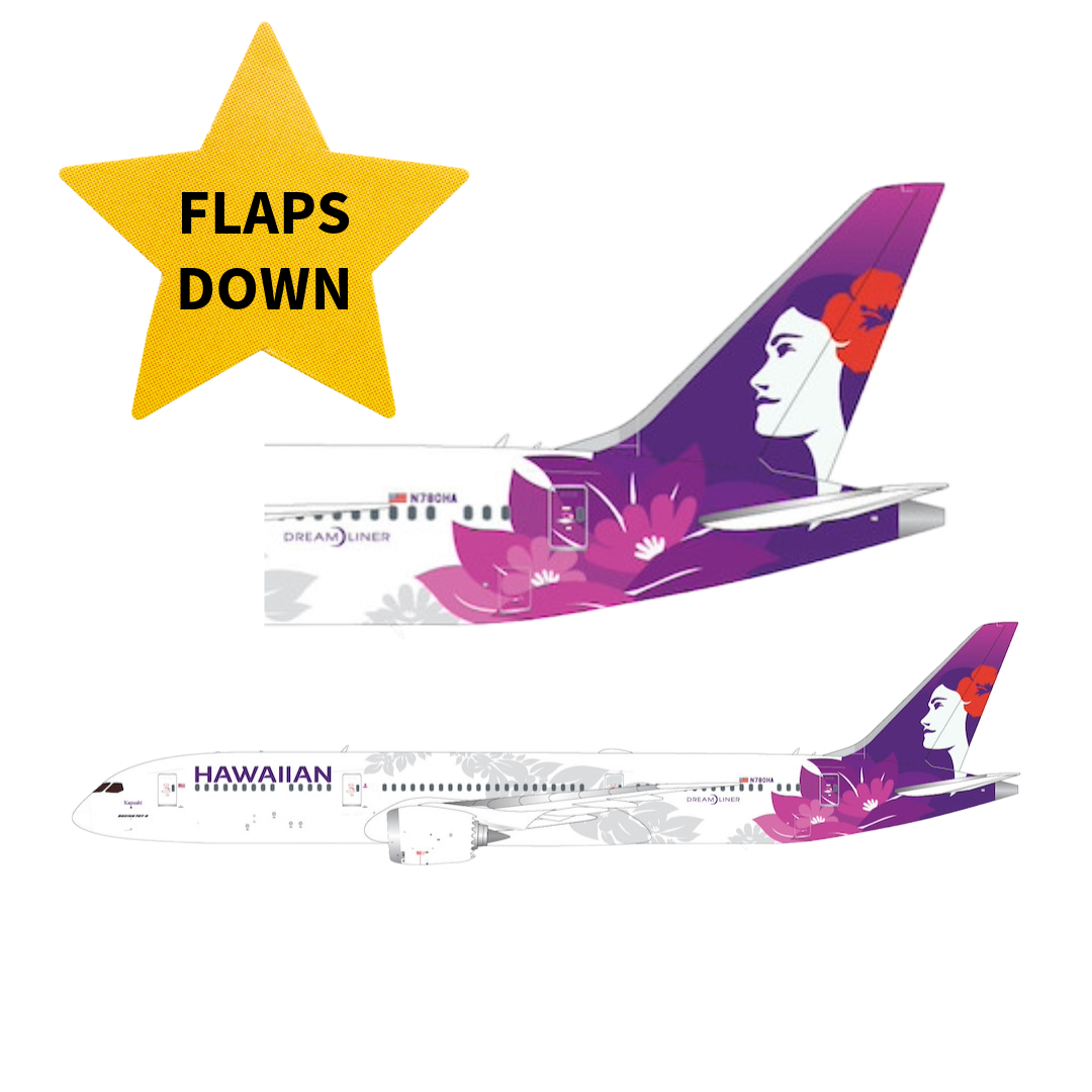 【新品】Hawaiian ハワイアン B787-9 flapdown 1/400 NG Models 1:400 Hawaiian Air Boeing 787-9 Dreamliner N781HA