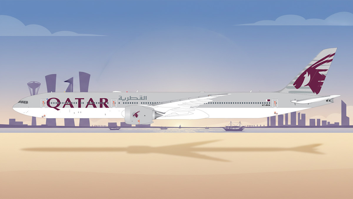 Gemini 200 Qatar Airways Boeing 777-9 A7-BKA Scale 1/200 G2QTR1322