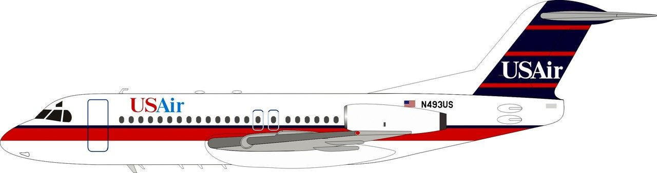 航空機・ヘリコプター Inflight 1:200 US Airways F-28 N493US Inflight 200 US-Air Fokker F-28-4000 Fellowship N493US with