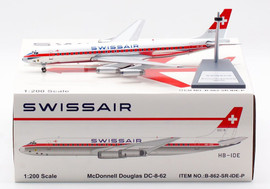 WB Models  Swissair Douglas DC-8 Series 62  HB-IDE with stand Scale 1/200 WB862SRIDEP