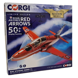 Corgi Royal Air Force Red Arrows 50th Display Season Hawk T1 2014 Scale 1/72 AA36011