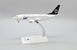 JC Wings Boeing 737-500 LOT Polish Airlines Star Alliance SP-LKE With Stand Scale 1/200  XX20236