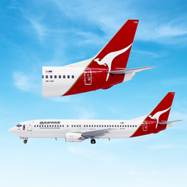 JC Wings Boeing 737-400 Qantas "75 Years" VH-TJW With Stand Scale 1/200 XX20392