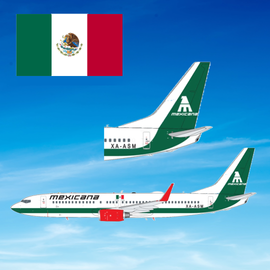 Gemini 200 Mexicana Boeing 737-800 XA-ASM Scale 1/200 G2MXA1303