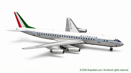 Inflight 200 Alitalia McDonnell Douglas DC-8-62H I-DIWY Polished With Stand Scale 1/200 IF862AZ0725P