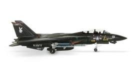 A completely black painted, also called “Vandy One” F-14A, with which the test team VX-4 back then went public, caused a furor in 1990. A completely black painted, also called “Vandy One” F-14A, with which the test team VX-4 back then went public, caused a furor in 1990.