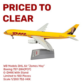 WB Models DHL Air Boeing 757-28A(PCF) G-DHKK With Stand – Limited to 100 Pieces – Scale 1/200 752-HKK