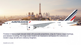 Gemini 200 1:200 scale Boeing 777 Freighter in Air France Cargo livery, registration F-GUOC. Modern long-haul cargo aircraft diecast model.