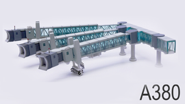 JC Wings Airport Accessories Air Passenger Bridge for A380 (Green) Scale 1/400 LH4393