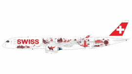 J-Fox 1:200 scale Airbus A350-900 in SWISS “Wanderlust” special livery, registration HB-IFA. Modern long-haul widebody collector model.