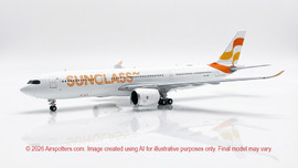 Aviation 400 Sunclass Airlines Airbus A330-941 OY-VKP, scale 1/400, with detachable landing gear.